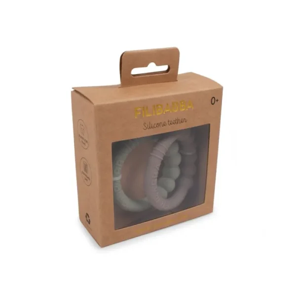 Cheap 2Pk Silikone Bidering, Grey/Green Rangler & Bideringe