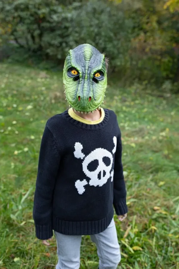 New T-Rex Dino Mask, Green Udklædning & Tilbehør