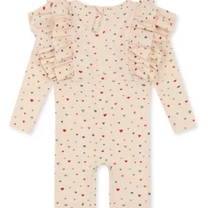 Best Sale Konges Slojd Manuca Frill Onesie Str.12 Mdr, Multi Hearts Badetøj