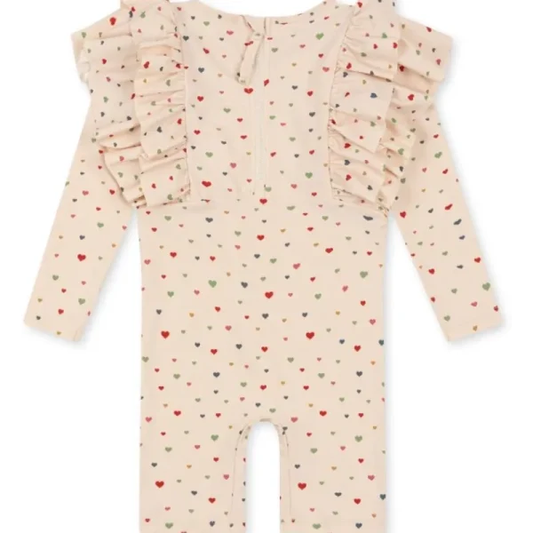 Best Sale Konges Slojd Manuca Frill Onesie Str.12 Mdr, Multi Hearts Badetøj