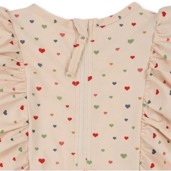 Best Sale Konges Slojd Manuca Frill Onesie Str.12 Mdr, Multi Hearts Badetøj