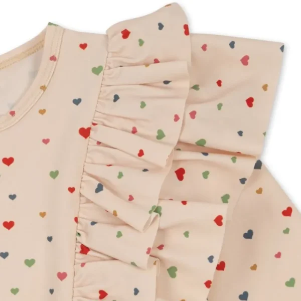 Best Sale Konges Slojd Manuca Frill Onesie Str.12 Mdr, Multi Hearts Badetøj