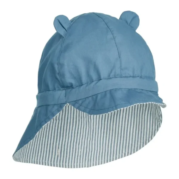 Cheap Gorm Vendbar Solhat Str.9-12Mdr, Stripe/Blue Hatte Og Kasketter