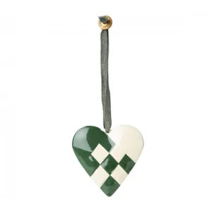 Cheap Metal Ornament, Flettet Hjerte - Morkegron Uroer Og Ophæng