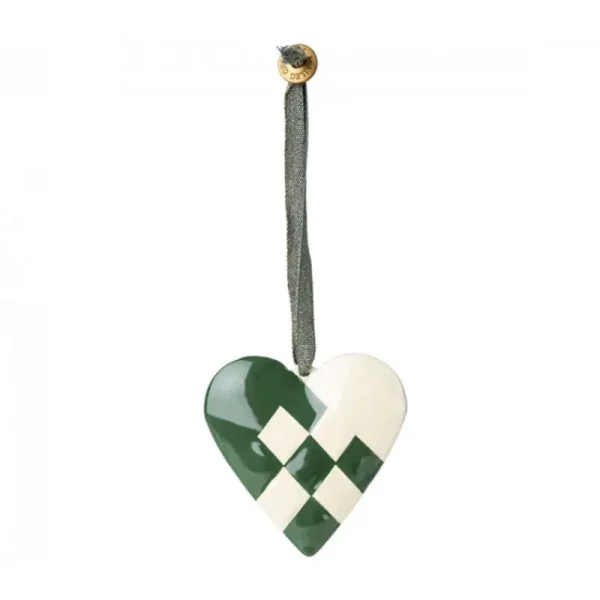 Cheap Metal Ornament, Flettet Hjerte - Morkegron Uroer Og Ophæng