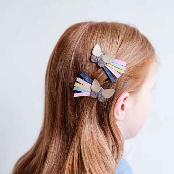 Best - 2 Harclips - Lucia Butterfly Winter Flora Hårpynt