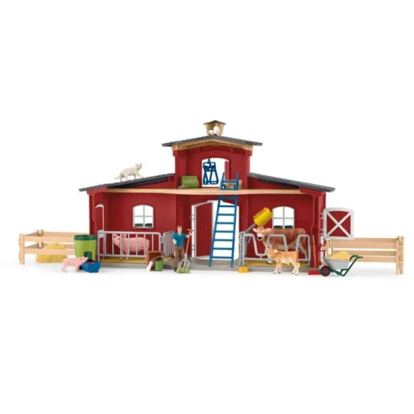 Fashion Red Barn With Animals And Accessories Dyr