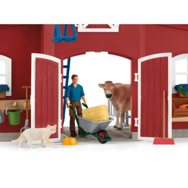 Fashion Red Barn With Animals And Accessories Dyr