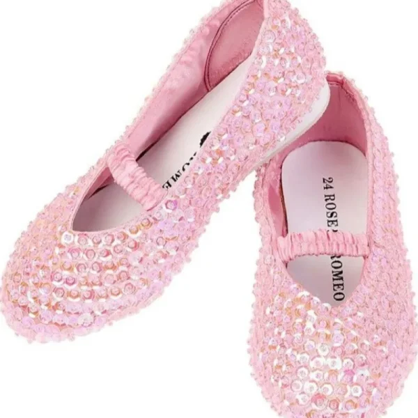 Hot Ballerinasko Med Pailletter, Lily Pink Str. 24 Udklædning & Tilbehør