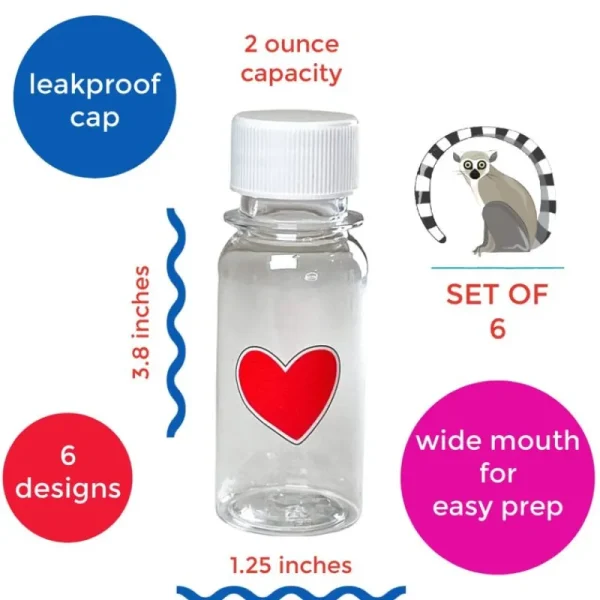 Fashion 6Pk Mini Juice Flasker Madpakken